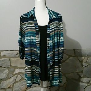 Layered look tab sleeve 3X